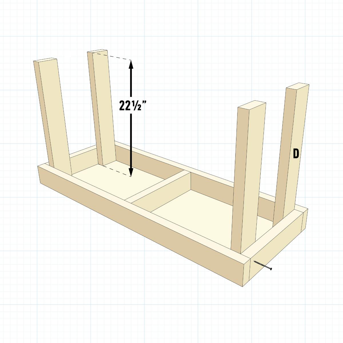 Adding legs to the top frame