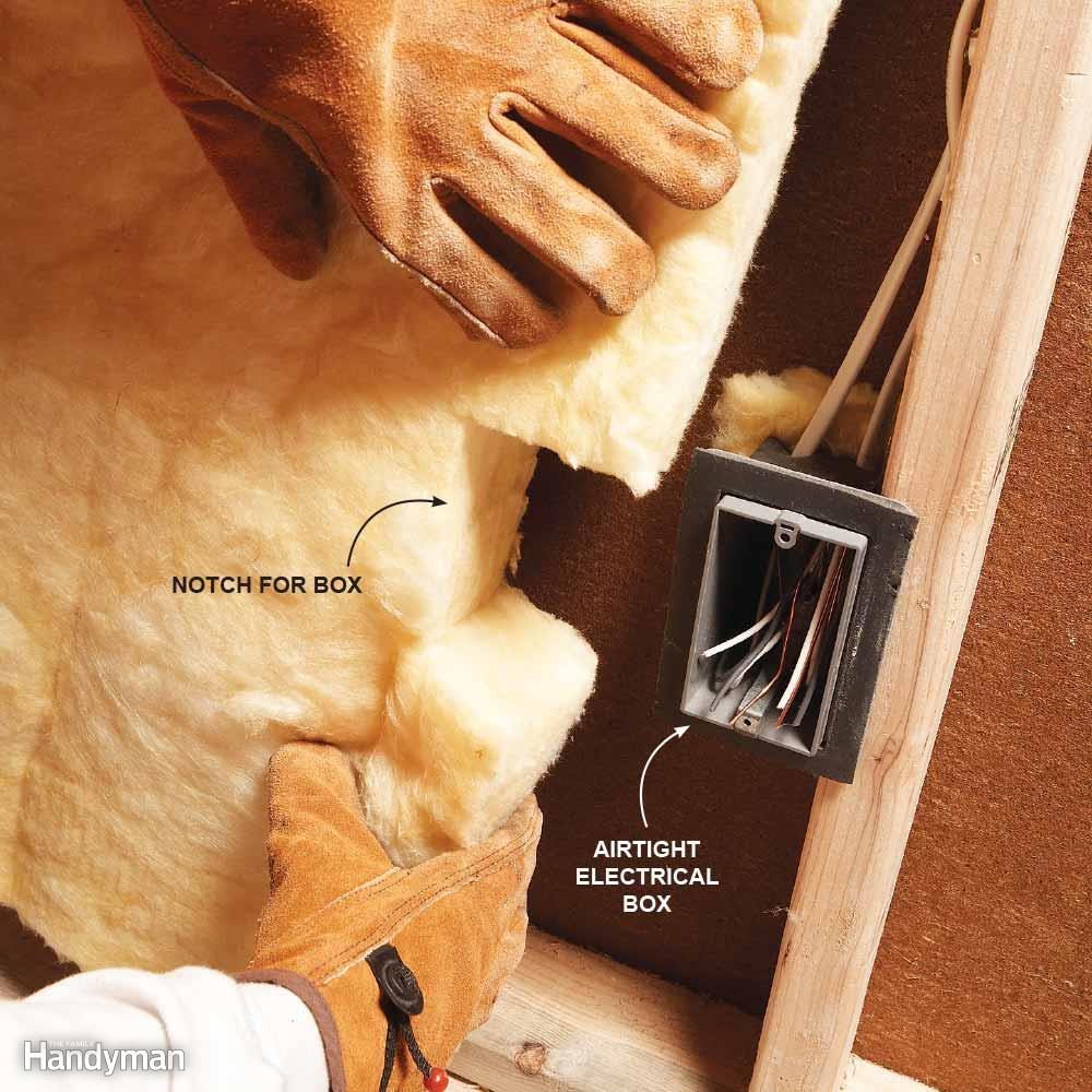 Notch Batts Around Electrical Boxes