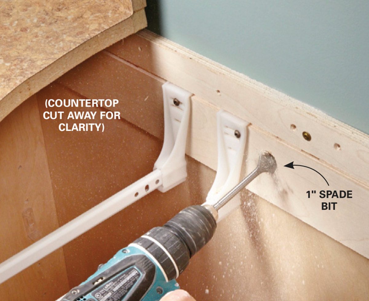 drill holes for outlet cables