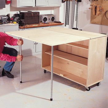 thread on legs folding workbench