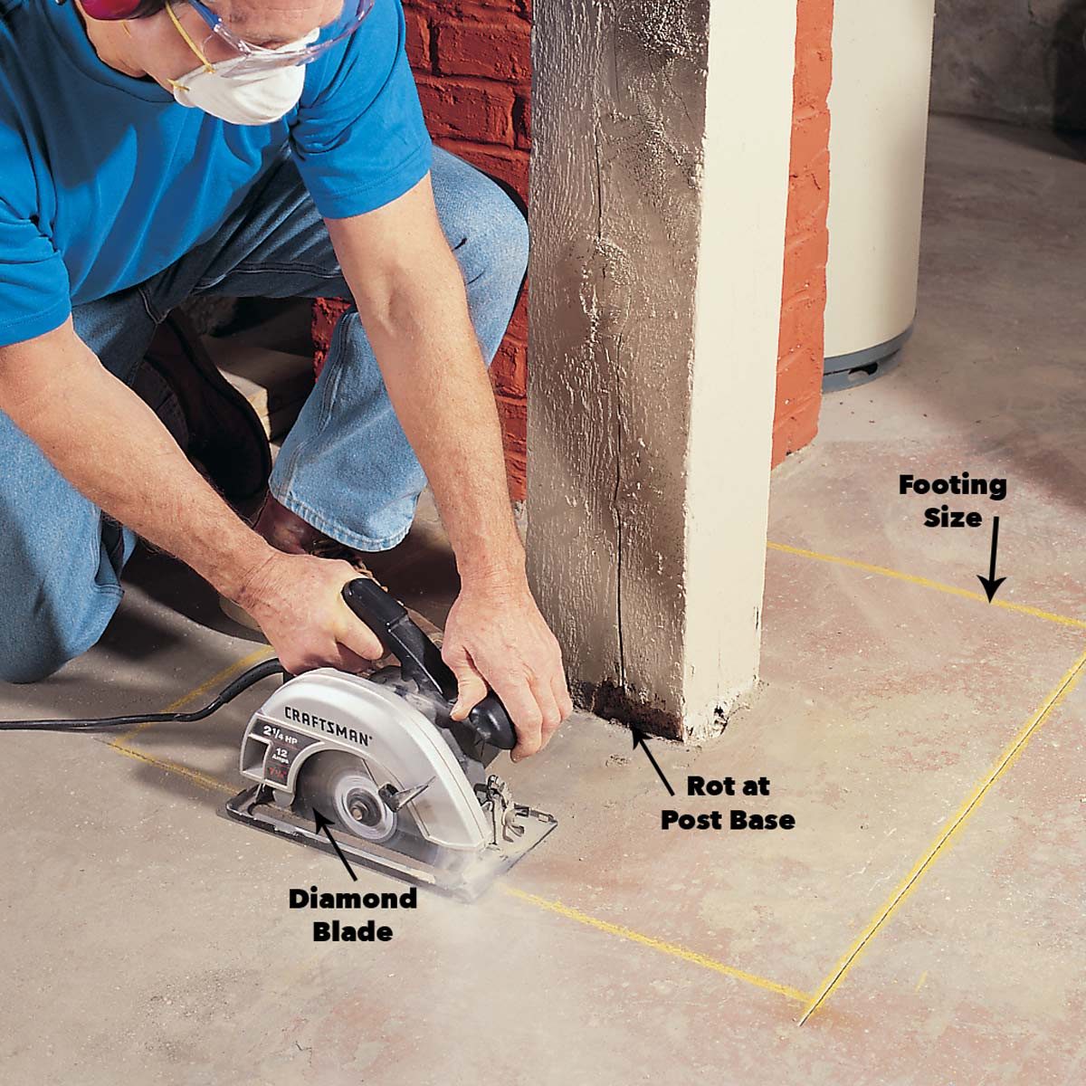repair a load bearing post rotting post removal