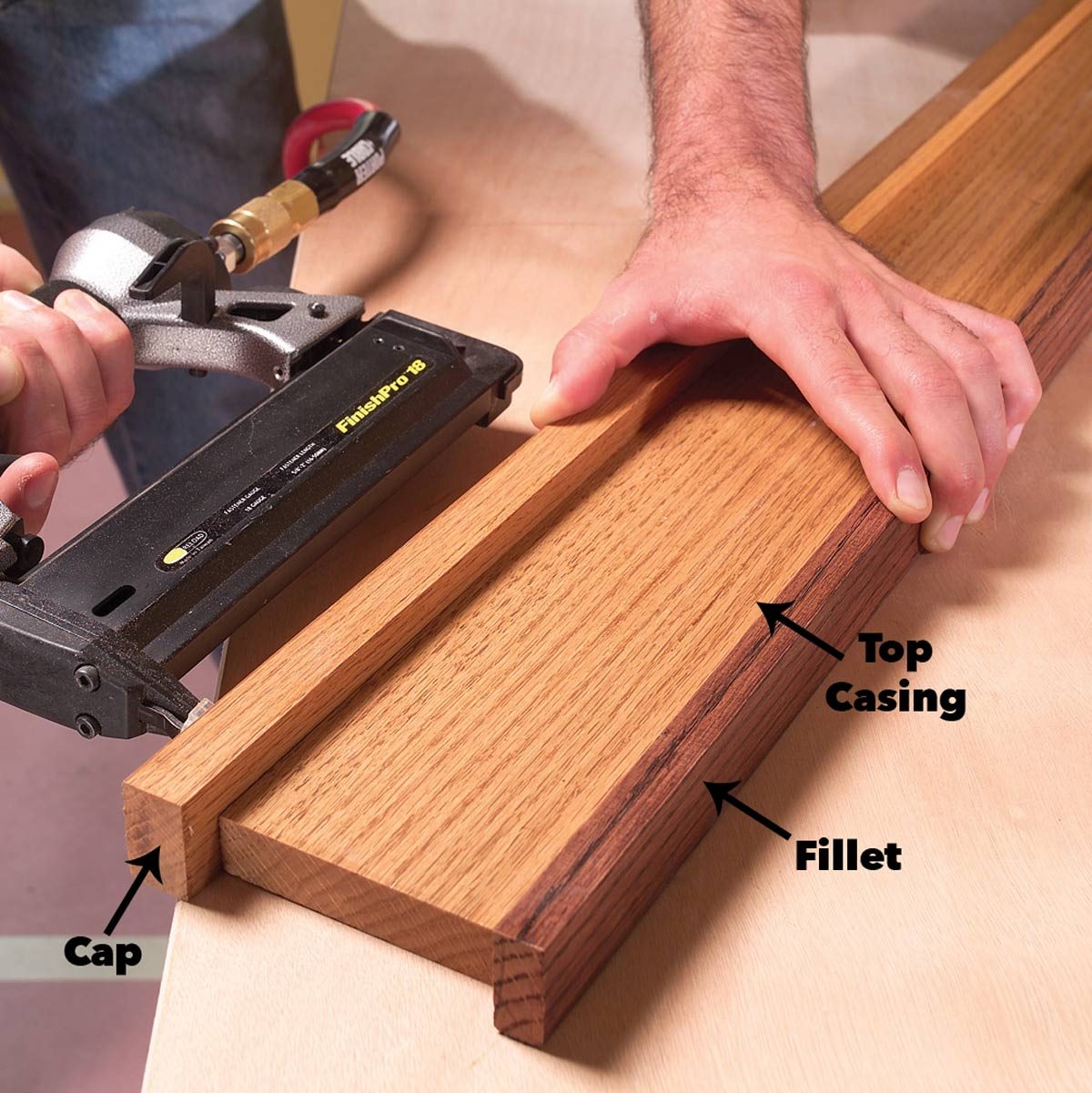 Attach trim cap and fillet pieces