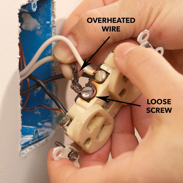 bad outlet overheated wire diagram