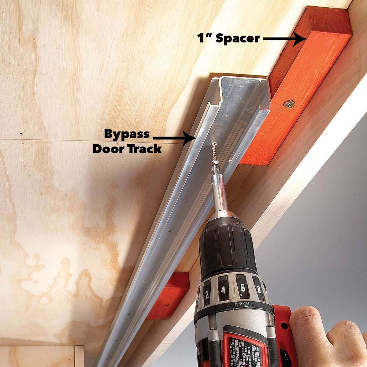 fasten tracks sliding cabinet doors diy