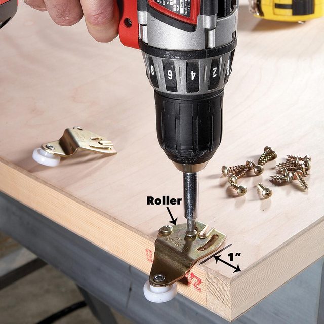 attach rollers to doors sliding cabinet doors diy