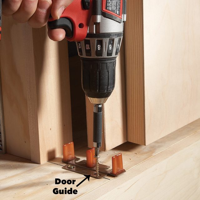 install door guides sliding cabinet doors diy