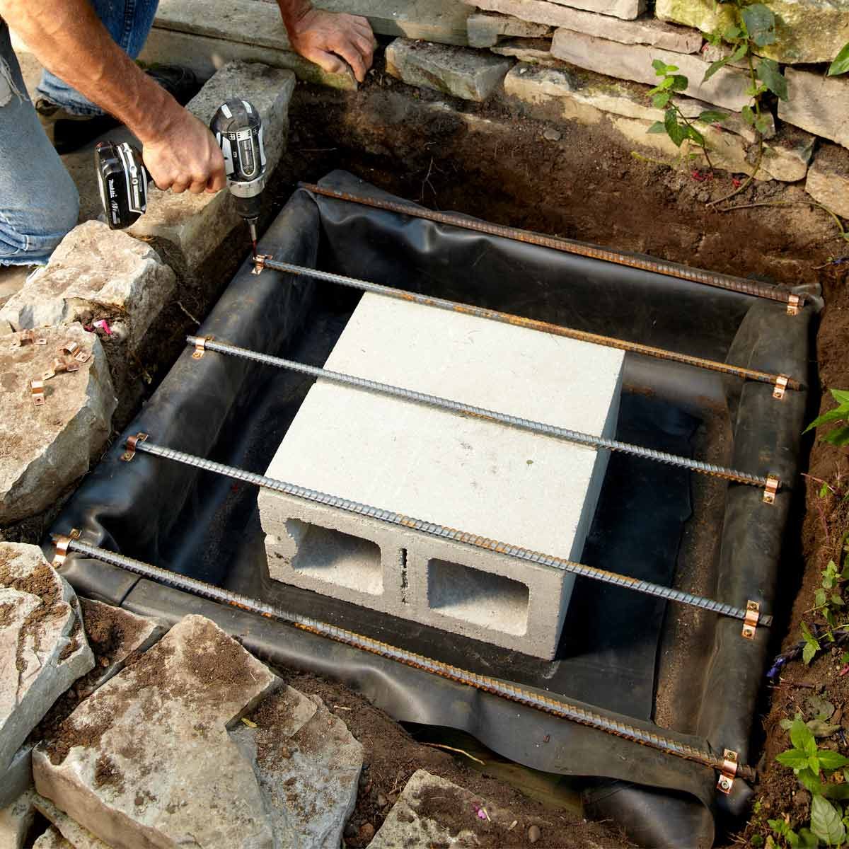 small backyard waterfall frame