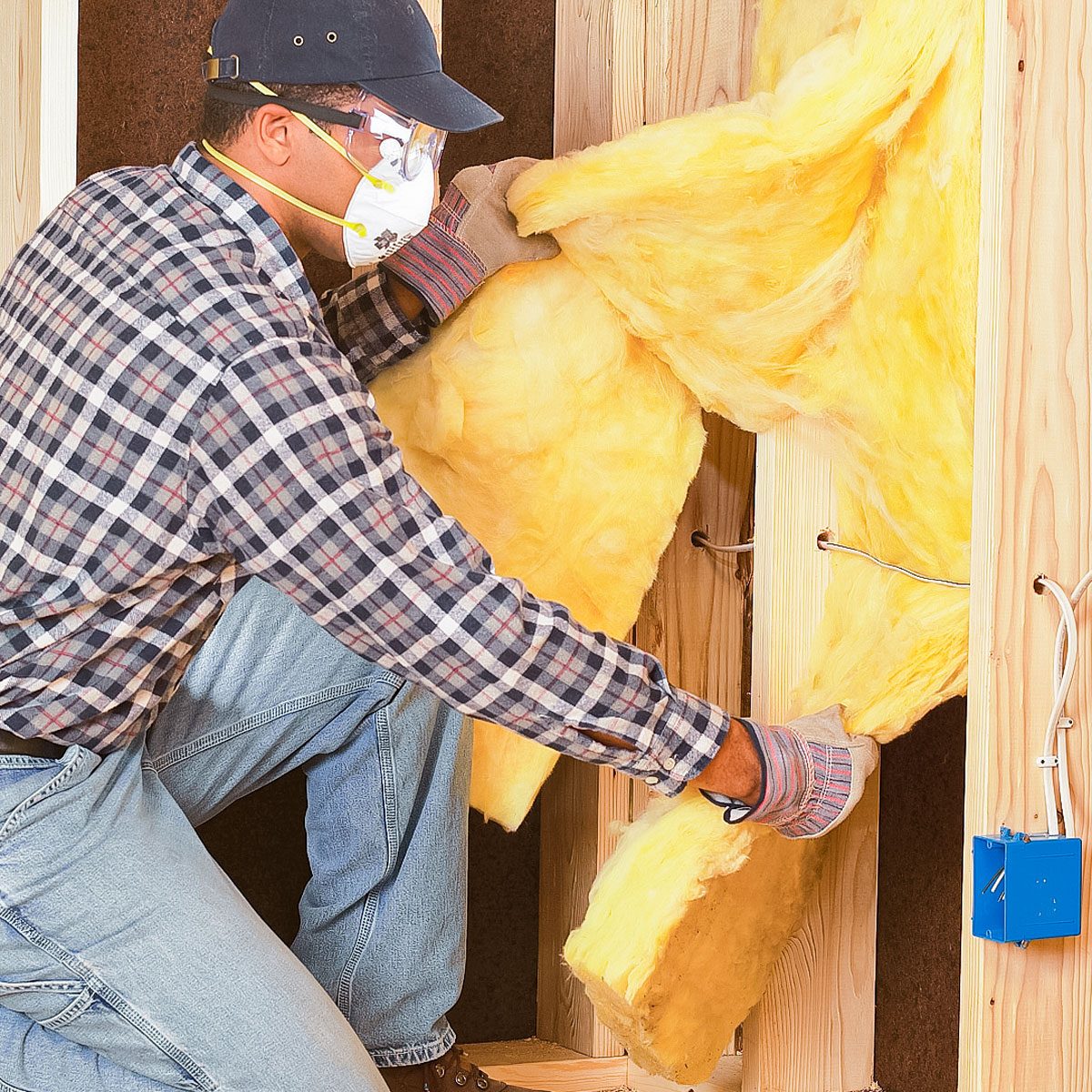 Fitting Fiberglass Batt Insulation over Electrical Wires