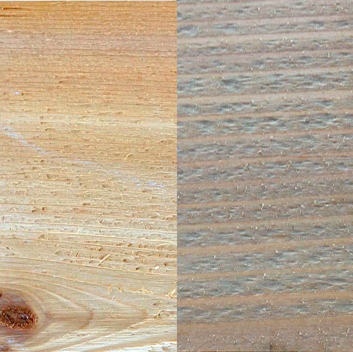 Before and after: cedar and MInwax Weathered Oak