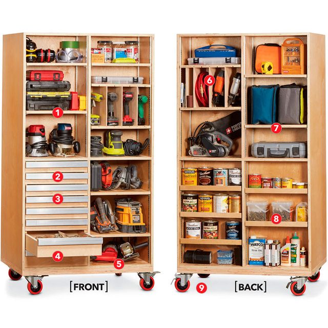super-capacity tool cart front and back