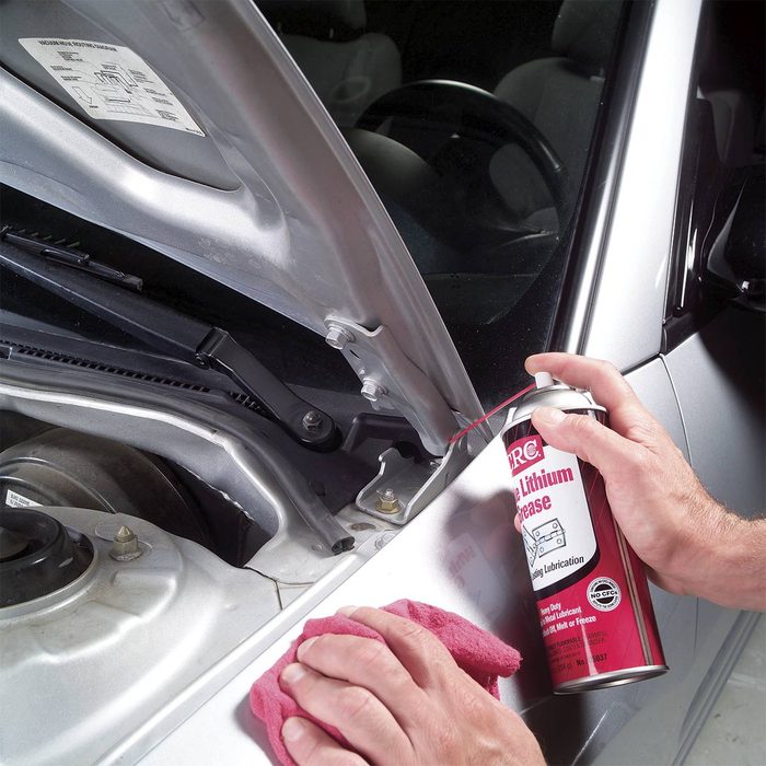 Lubricate Hood Hinges