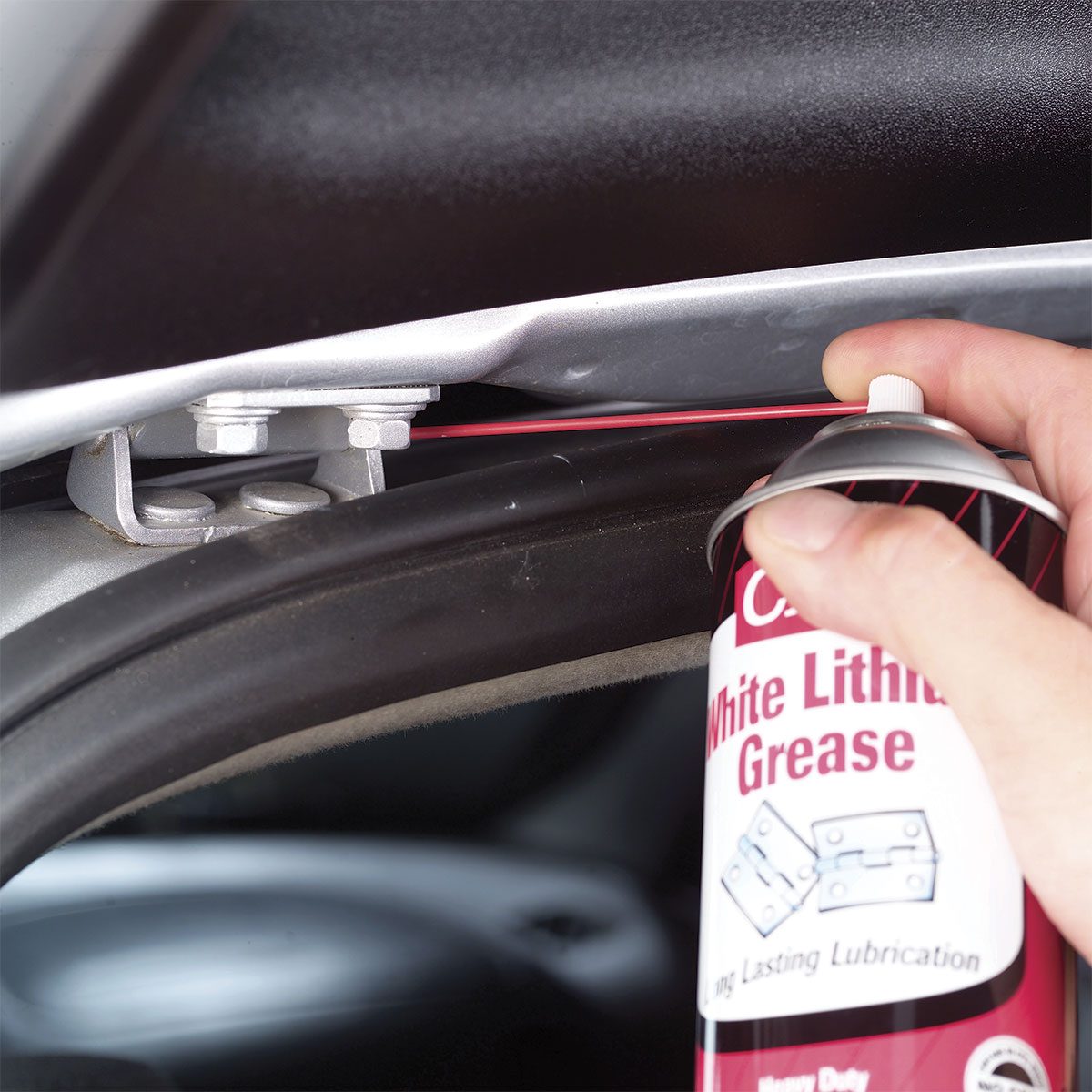 lubricate trunk hinges