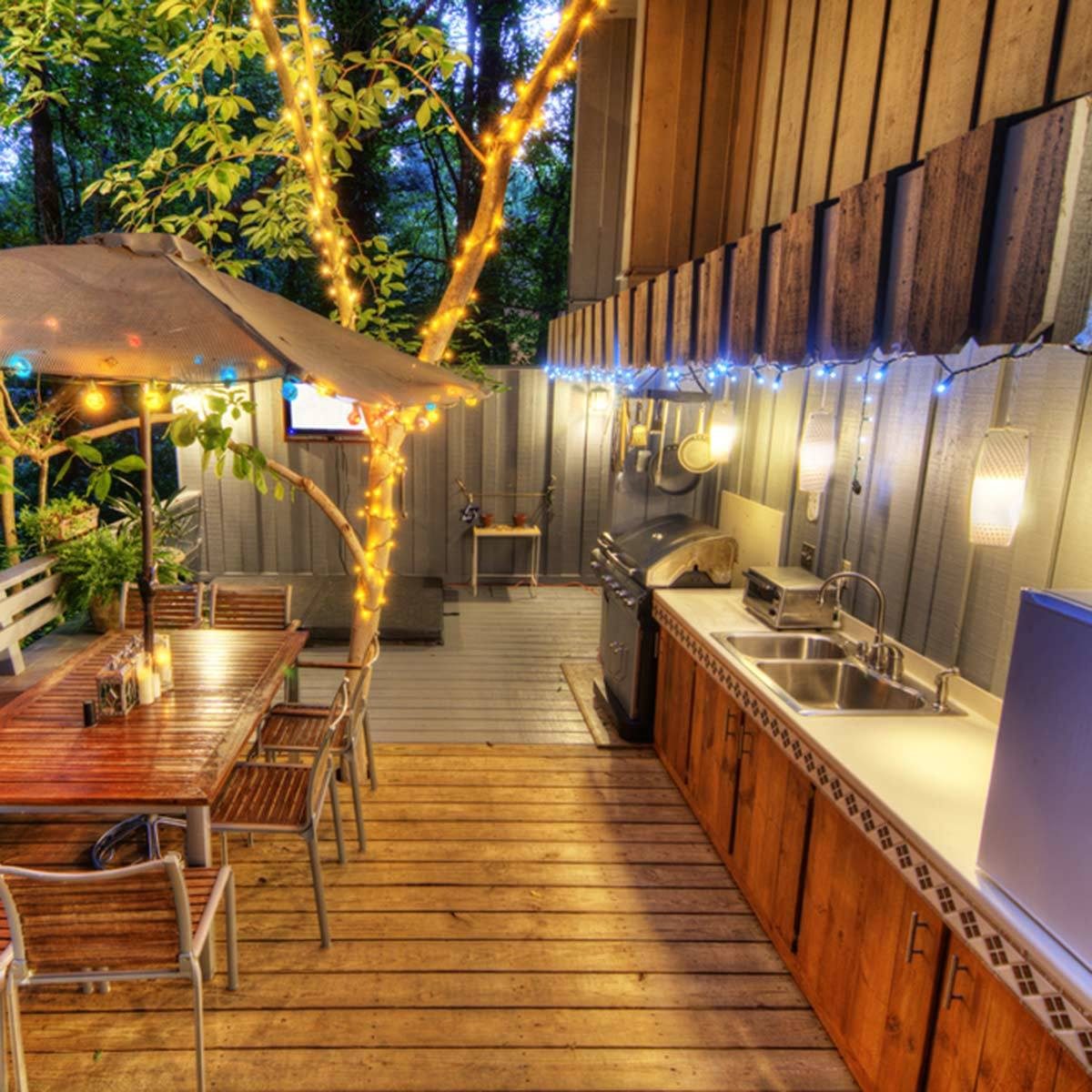 outdoor string lights on deck christmas lights