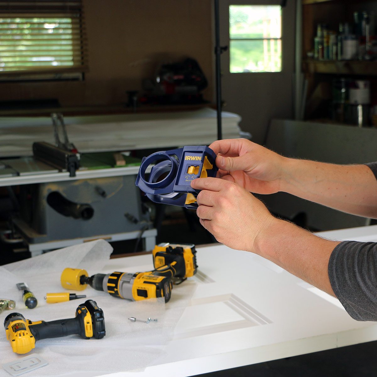 door lock installation jig