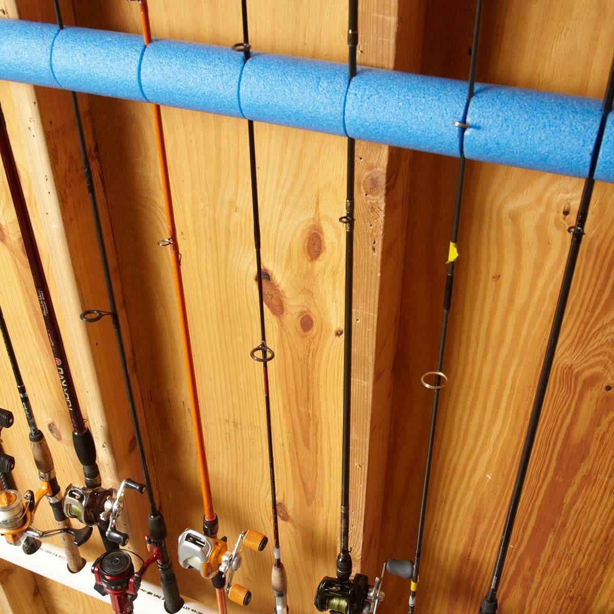 Fishing Rod Organizer pool noodles