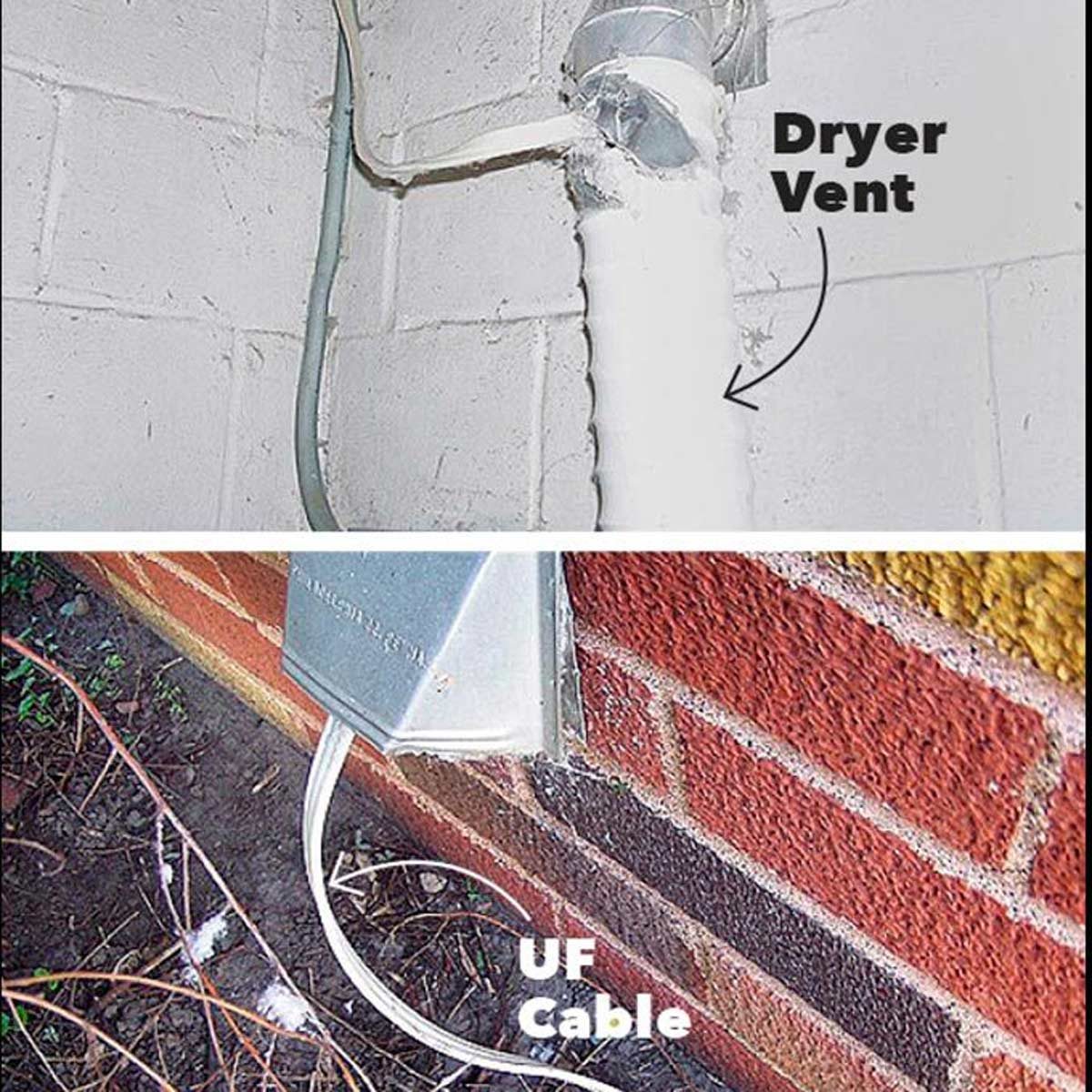 Dryer vent as conduit—brilliant!