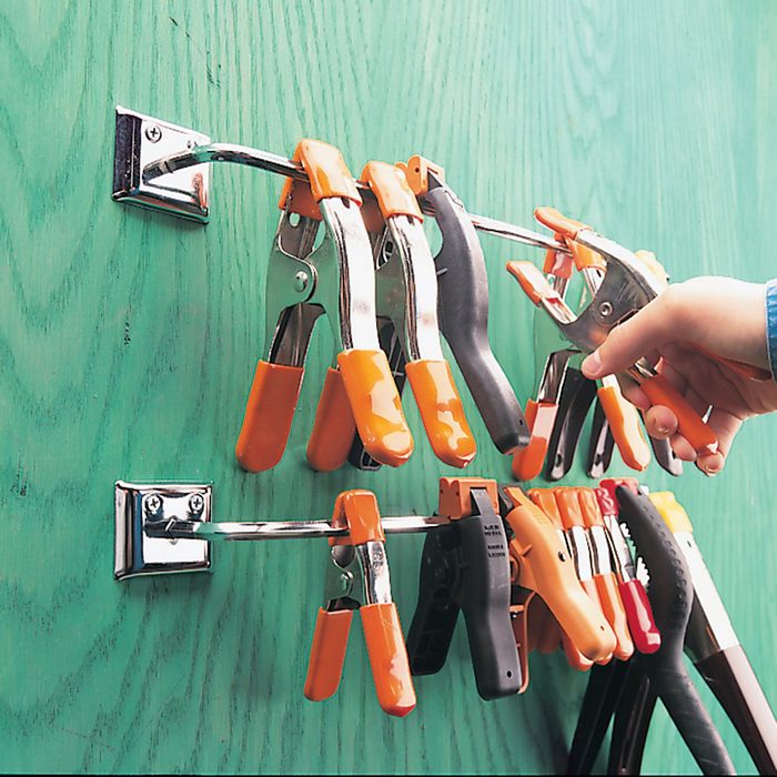 Clamps hanging from towel racks | Construction Pro Tips