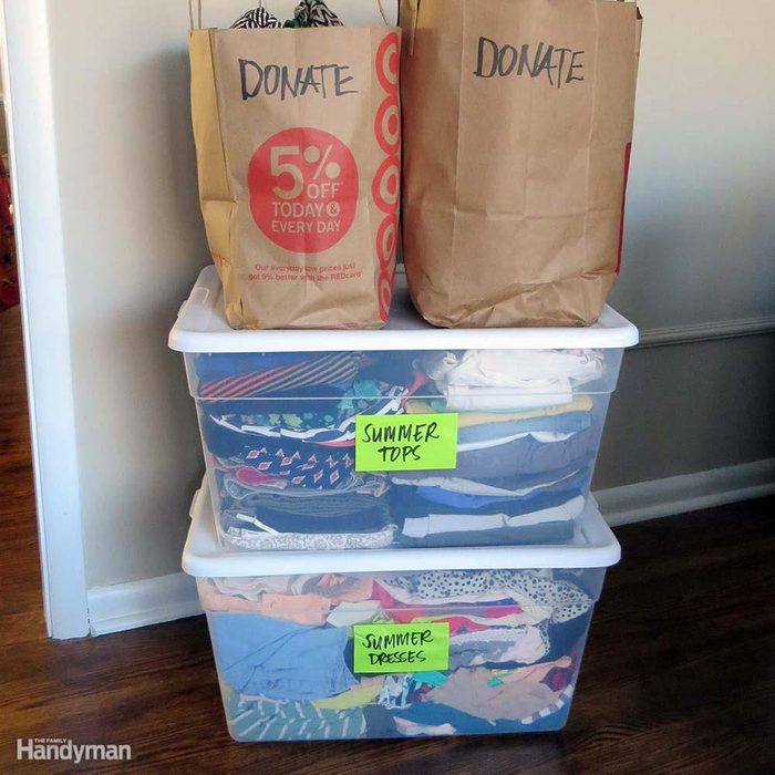 decluttering a closet