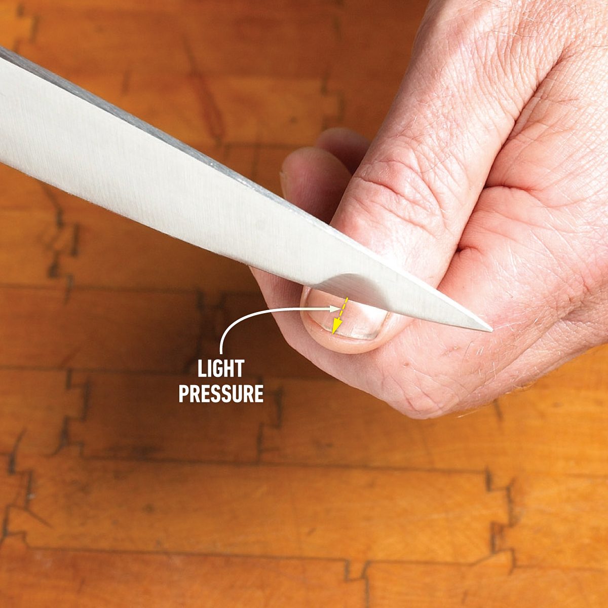 How To Sharpen Kitchen Knives Check with the thumbnail test