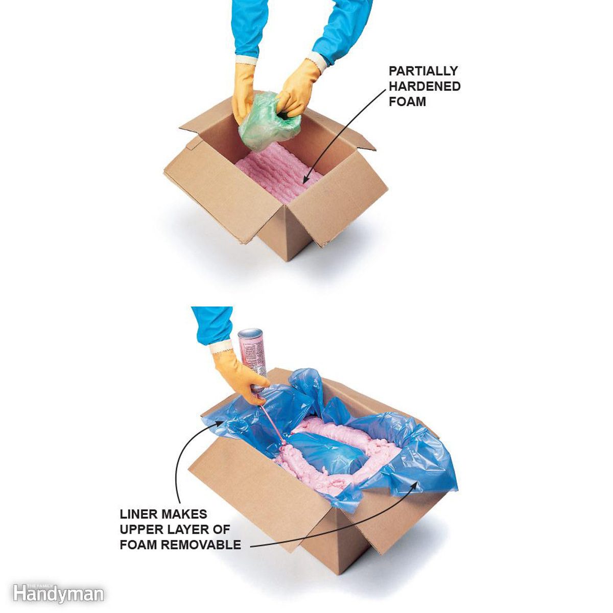 NEWFH98DJA_PARCEL_02 Spray foam to protect breakables and fragile items packaging