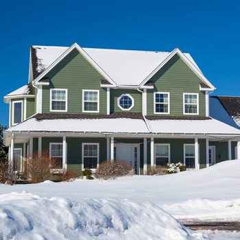 Snow on a house