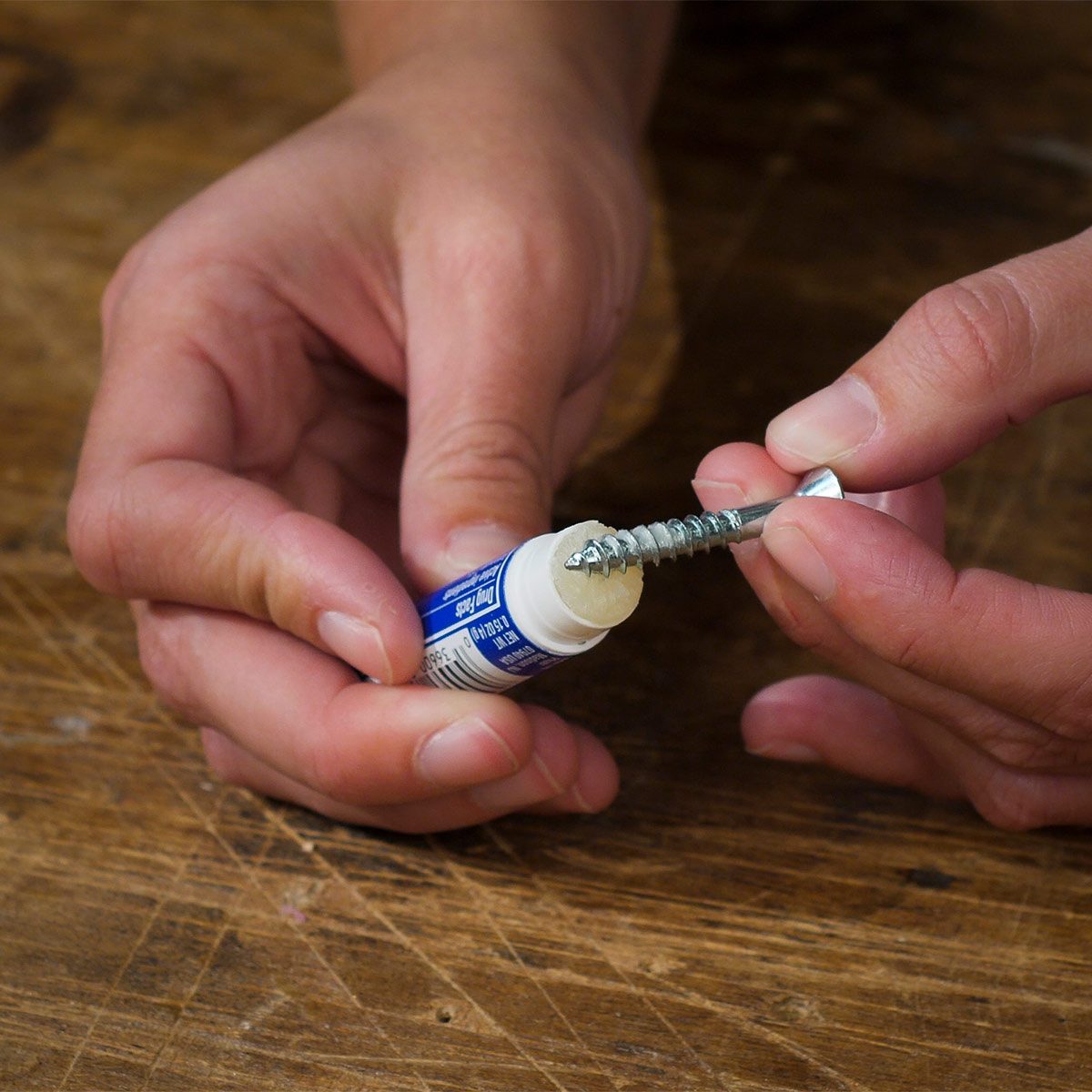 lubricating screw with chap stick