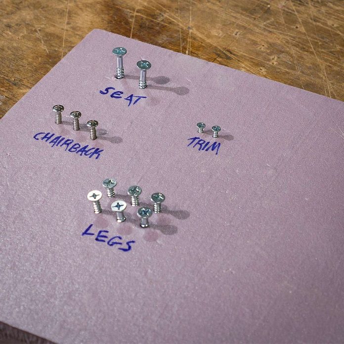 label groups of fasteners in foam