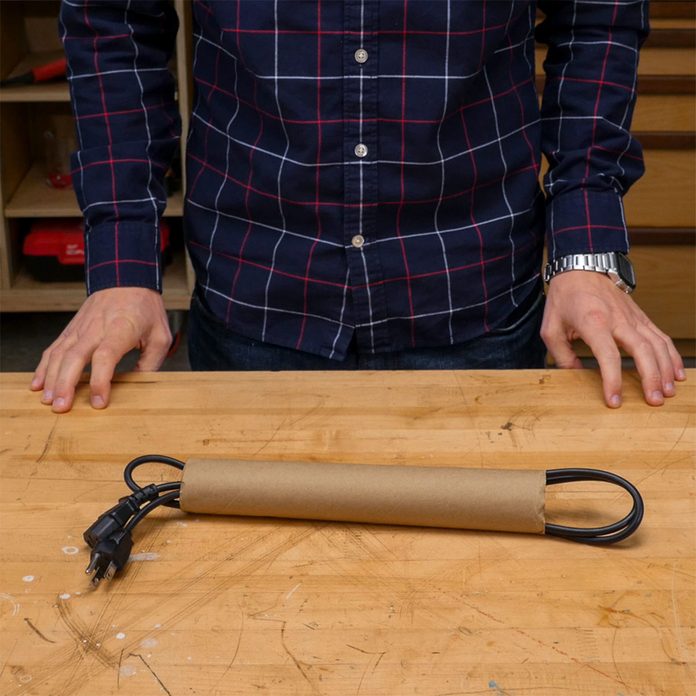 paper towel roll cord storage