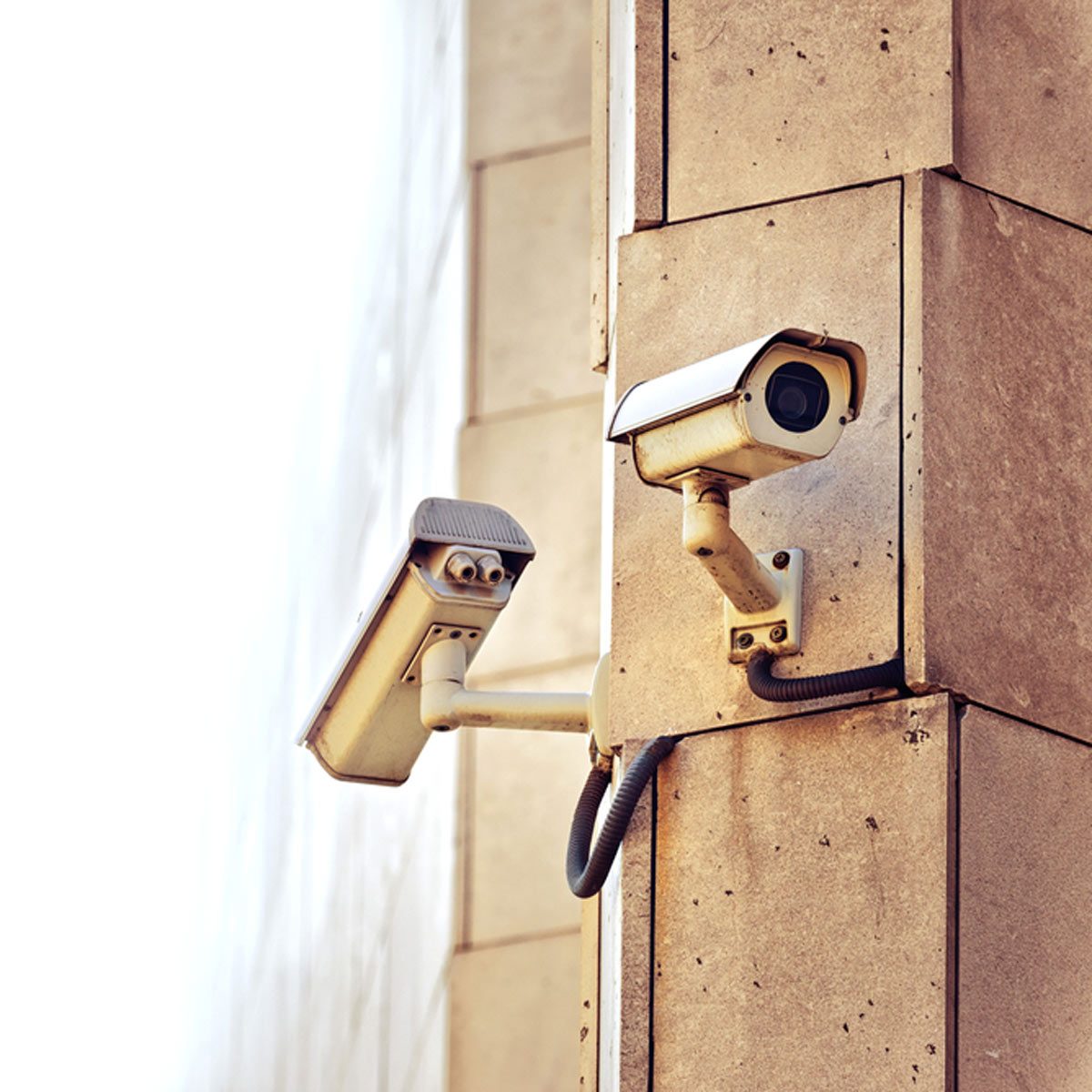 shutterstock_254703883 exterior security cameras covering all directions two