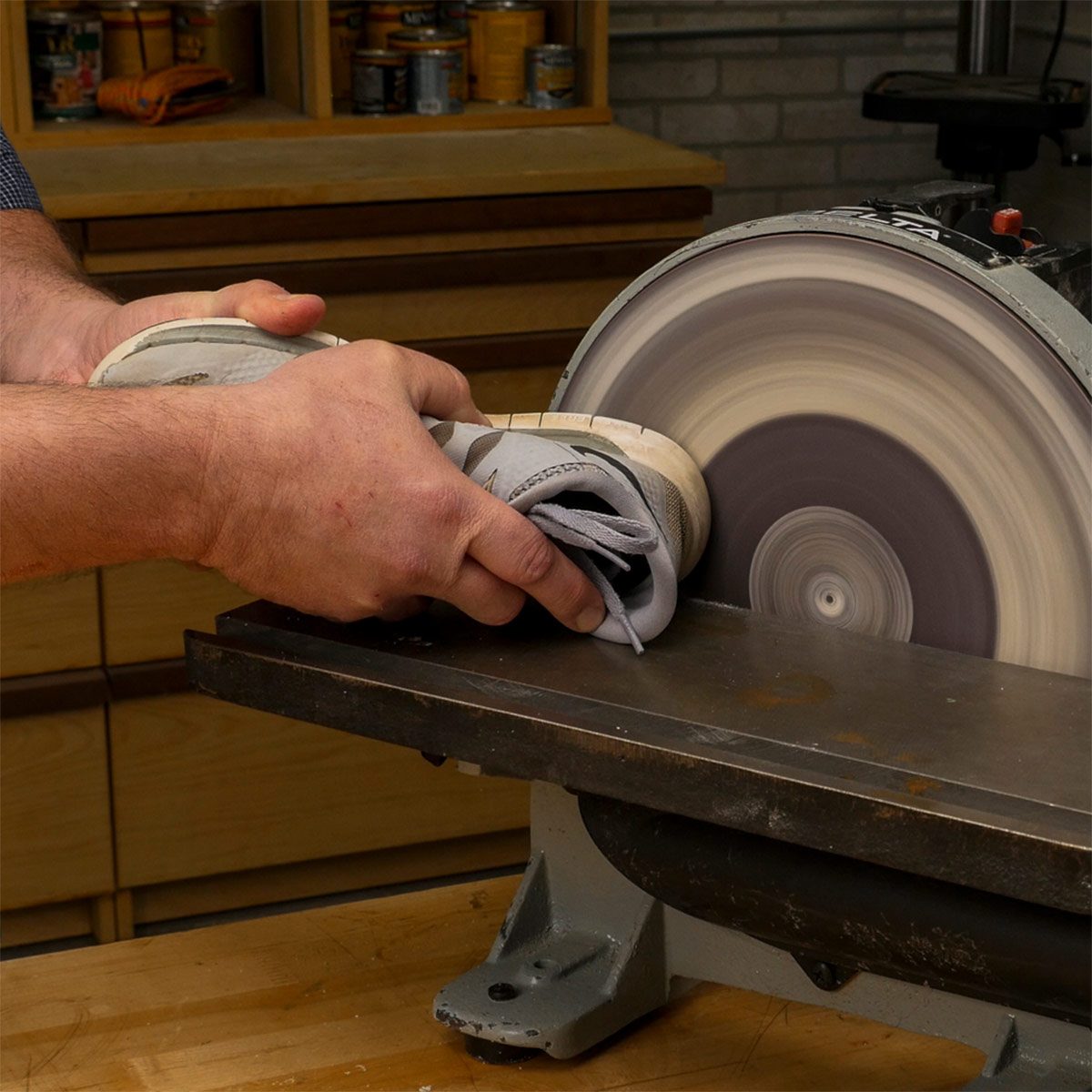 Use a Sneaker to Clean Sandpaper