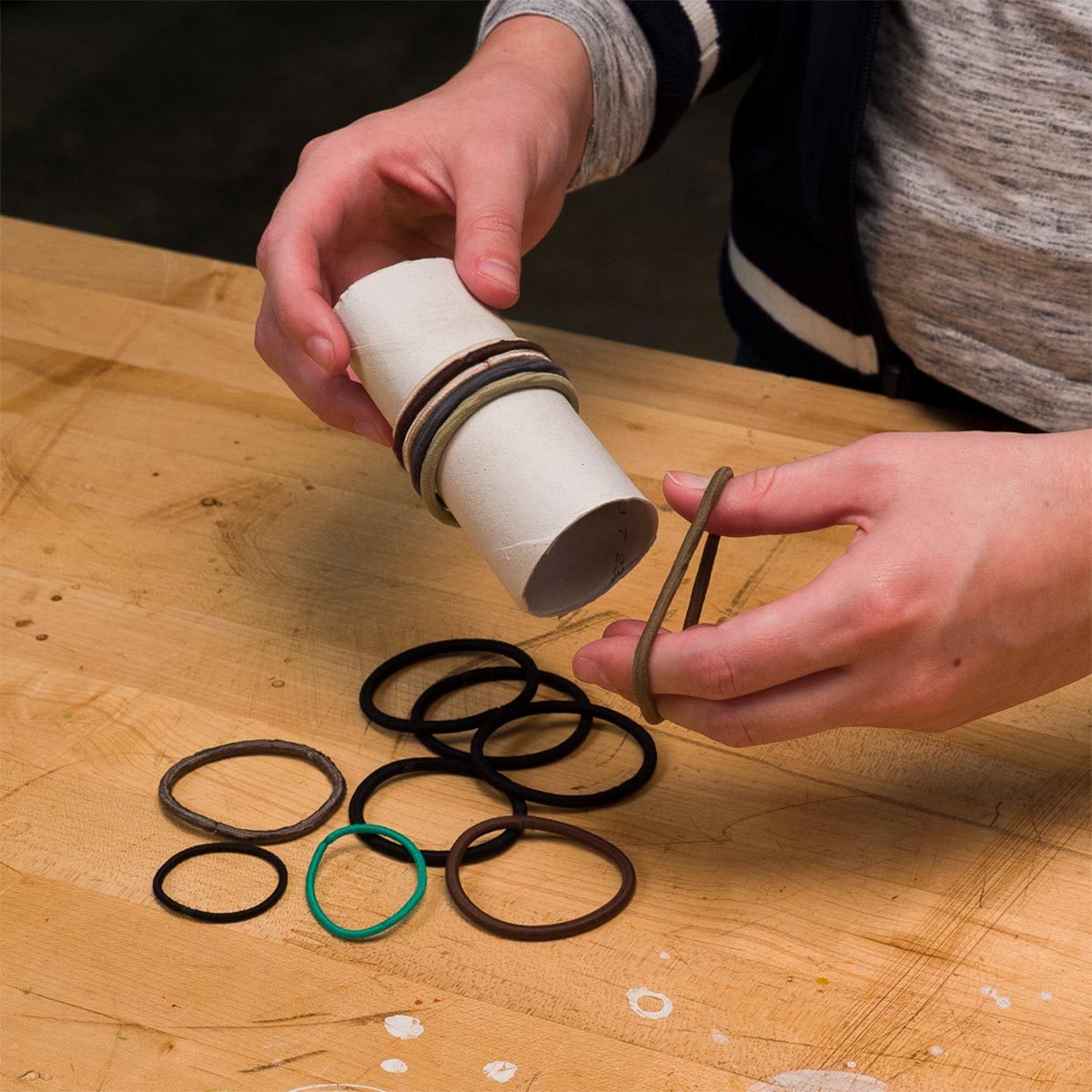 Toilet Paper Roll Hair Band Organizer