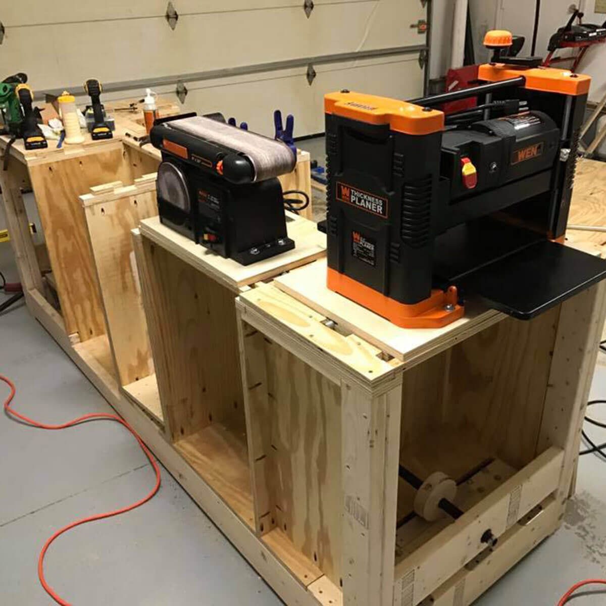 tools attached to workbench