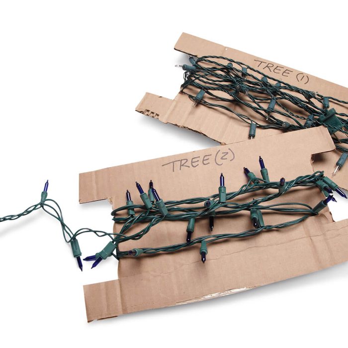 Cardboard spool for Christmas lights