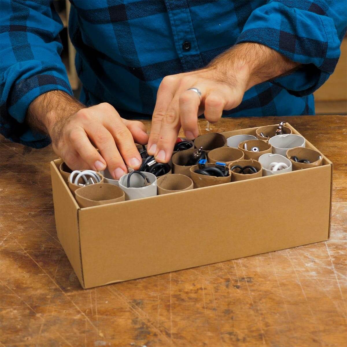 toilet paper roll small cord storage