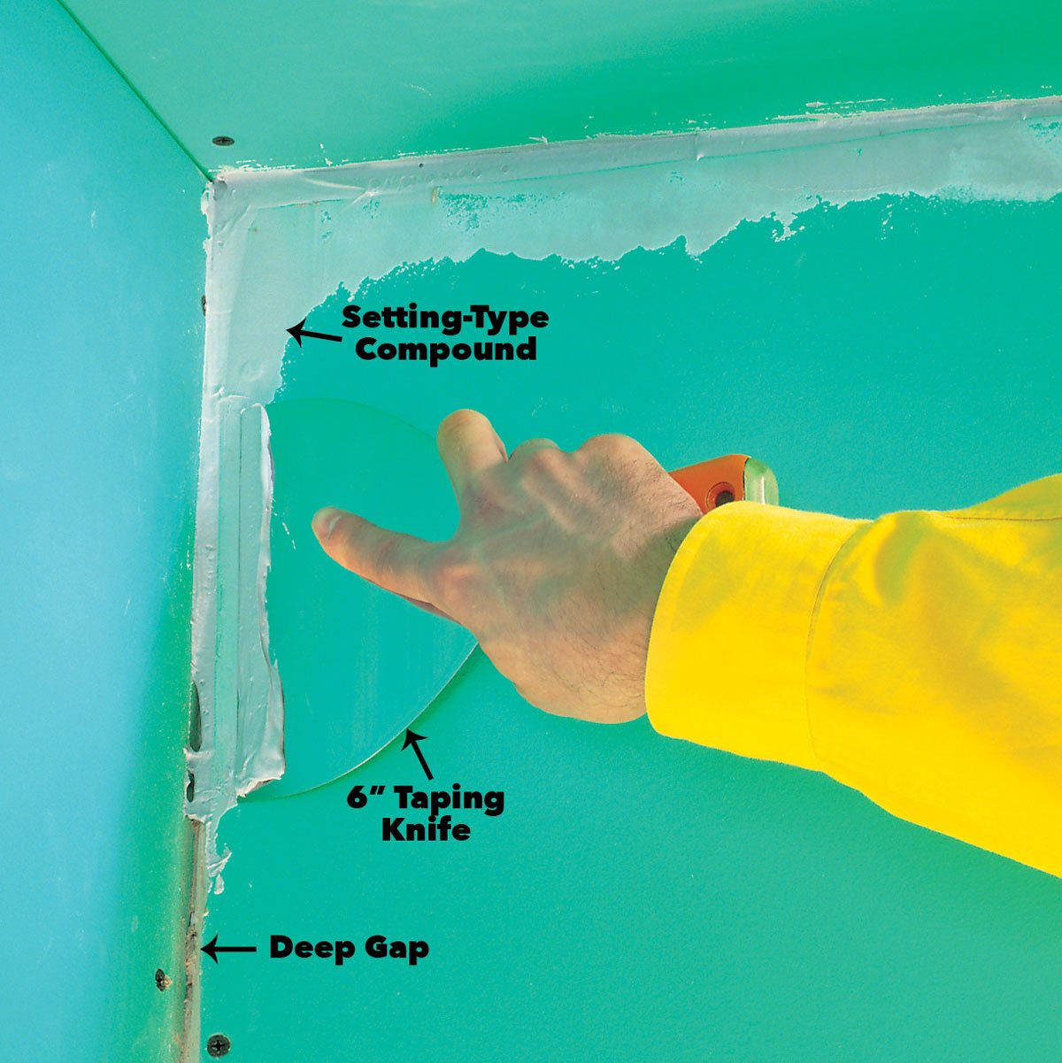 Fill deep gaps at drywall