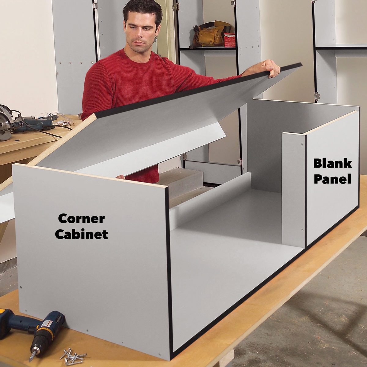 assemble upper cabinets