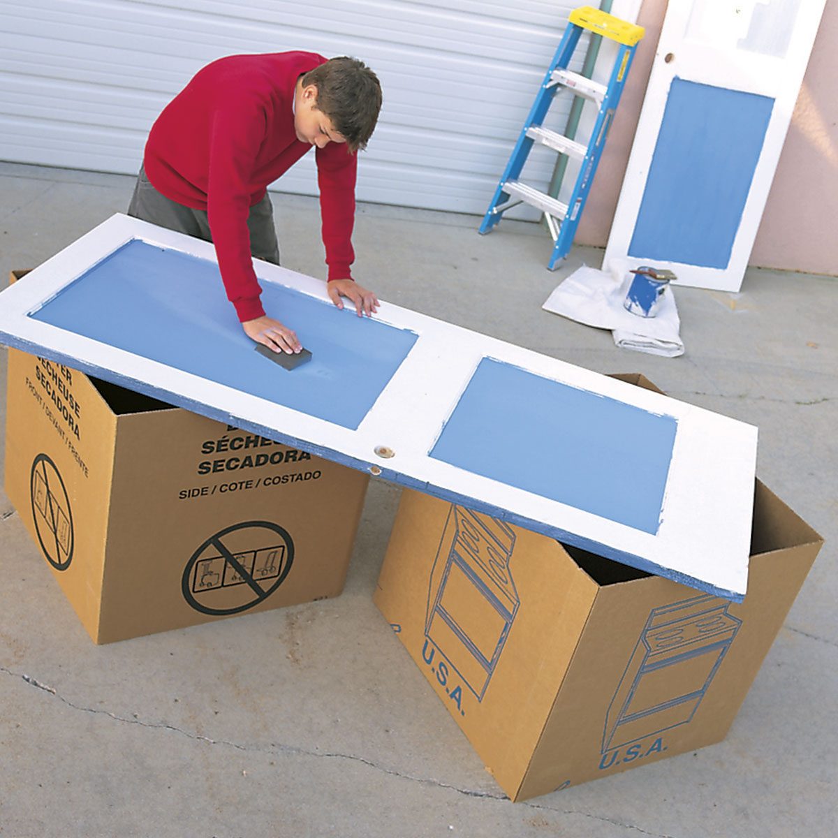 cardboard box sawhorses