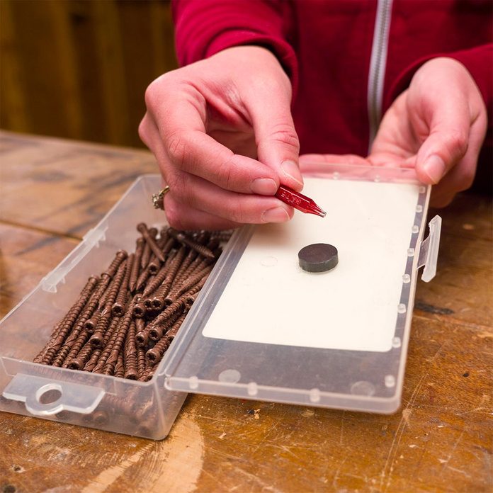 magnet inside fastener container