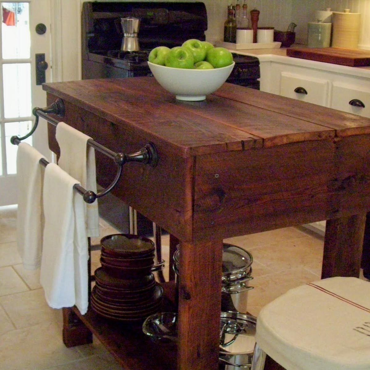 agedwoodisland barn wood kitchen island