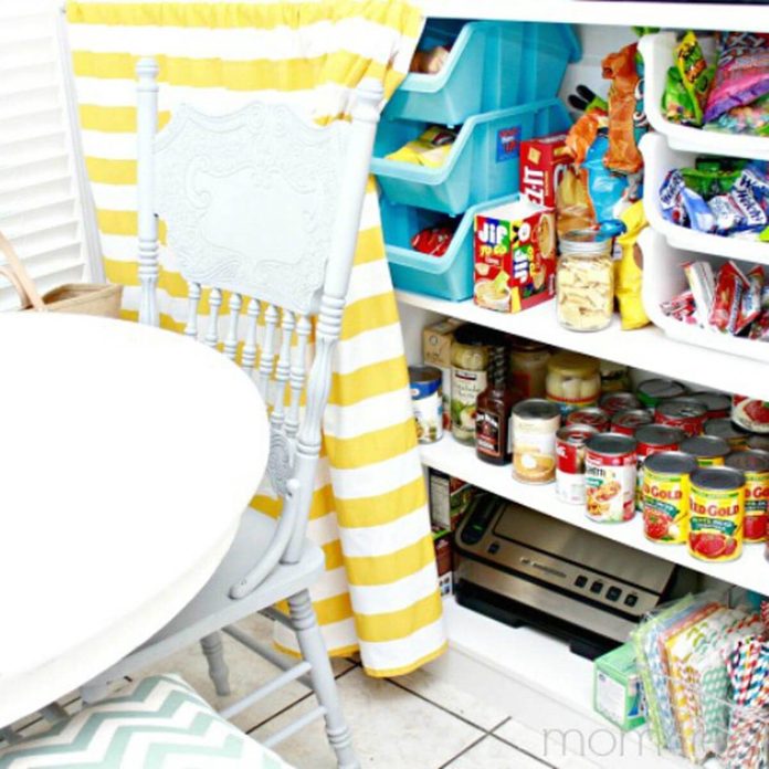 hidden-food-storage-idea pantry curtain