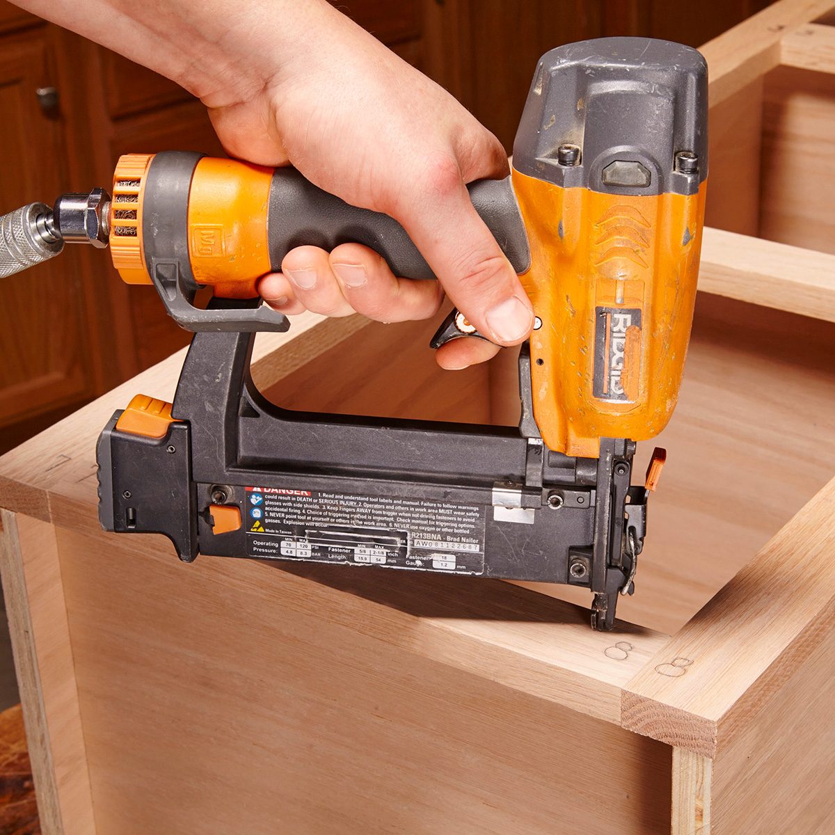 Nail the face frame to boxes