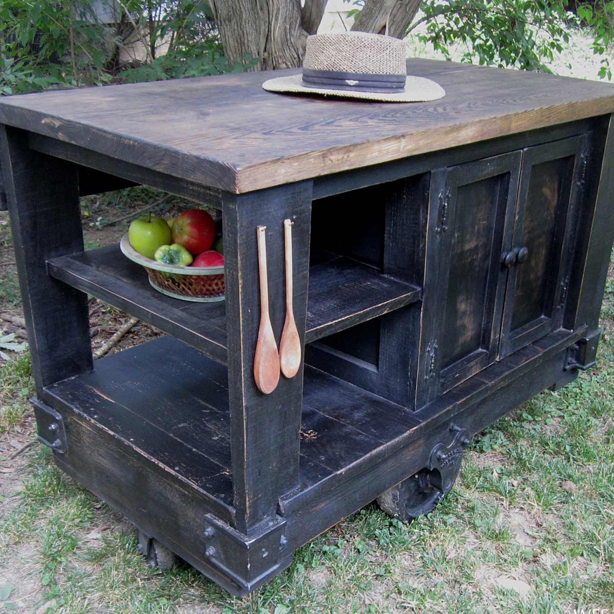 rusticislandcart DIY kitchen