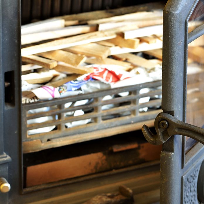 Fireplace kindling newspaper