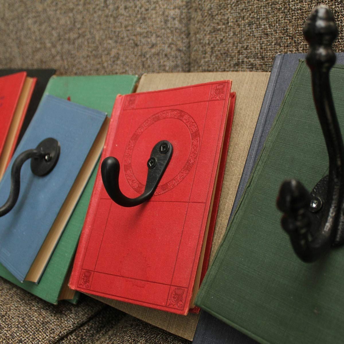 books wall hooks