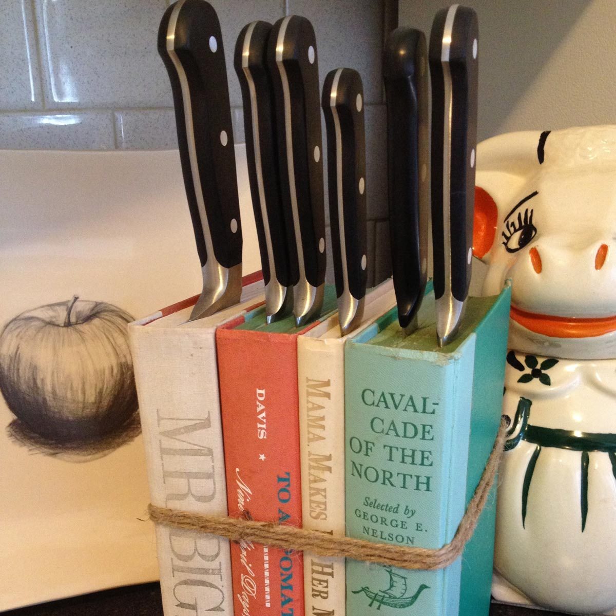 old books knife block