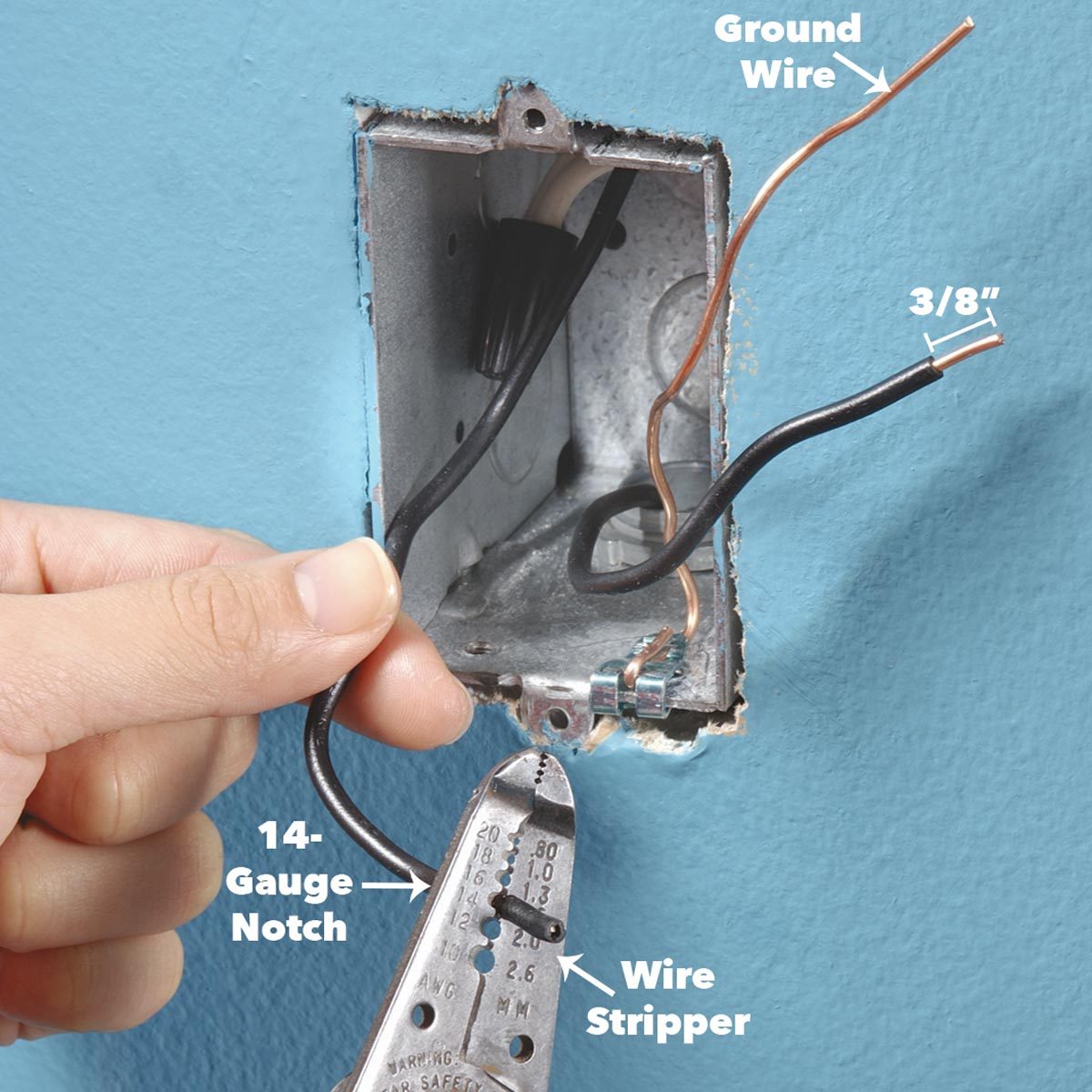 How to strip light switch wiring