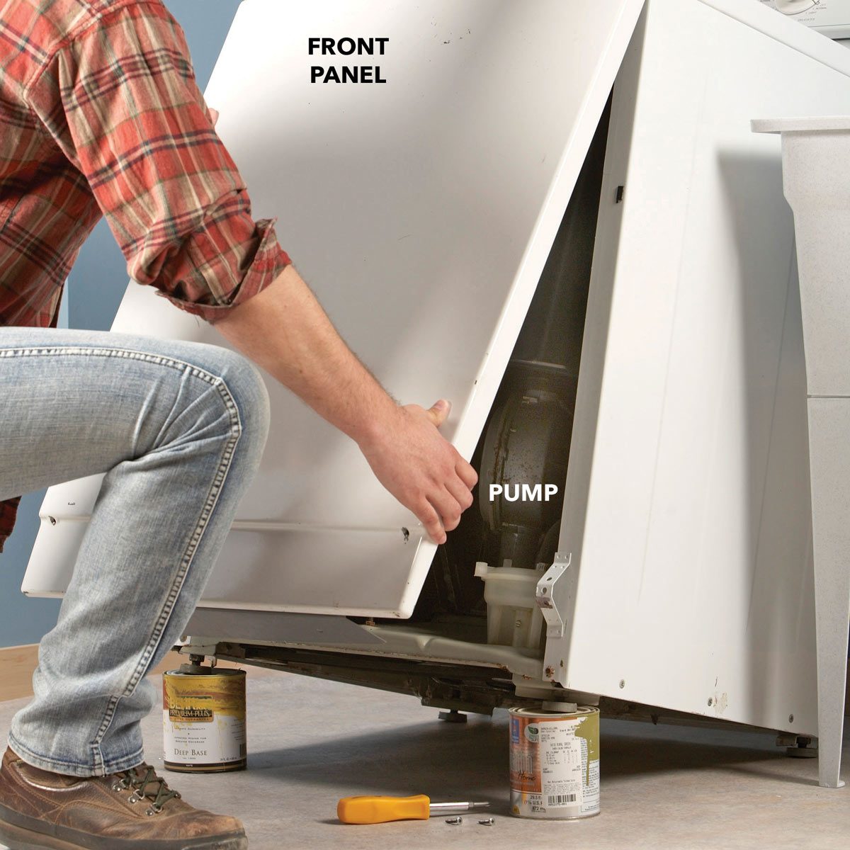 washer dryer repair remove front panel