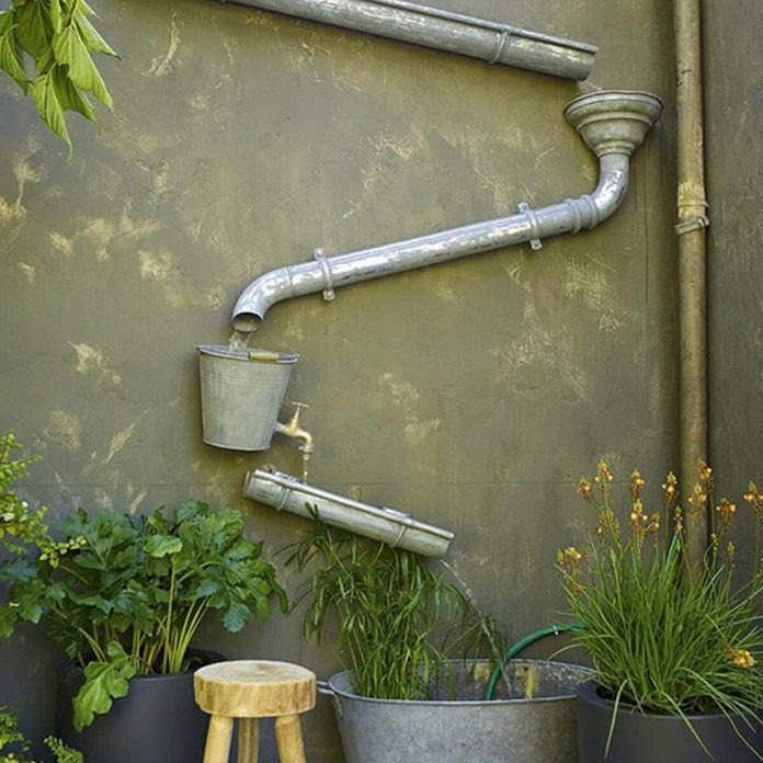 rain gutter water feature
