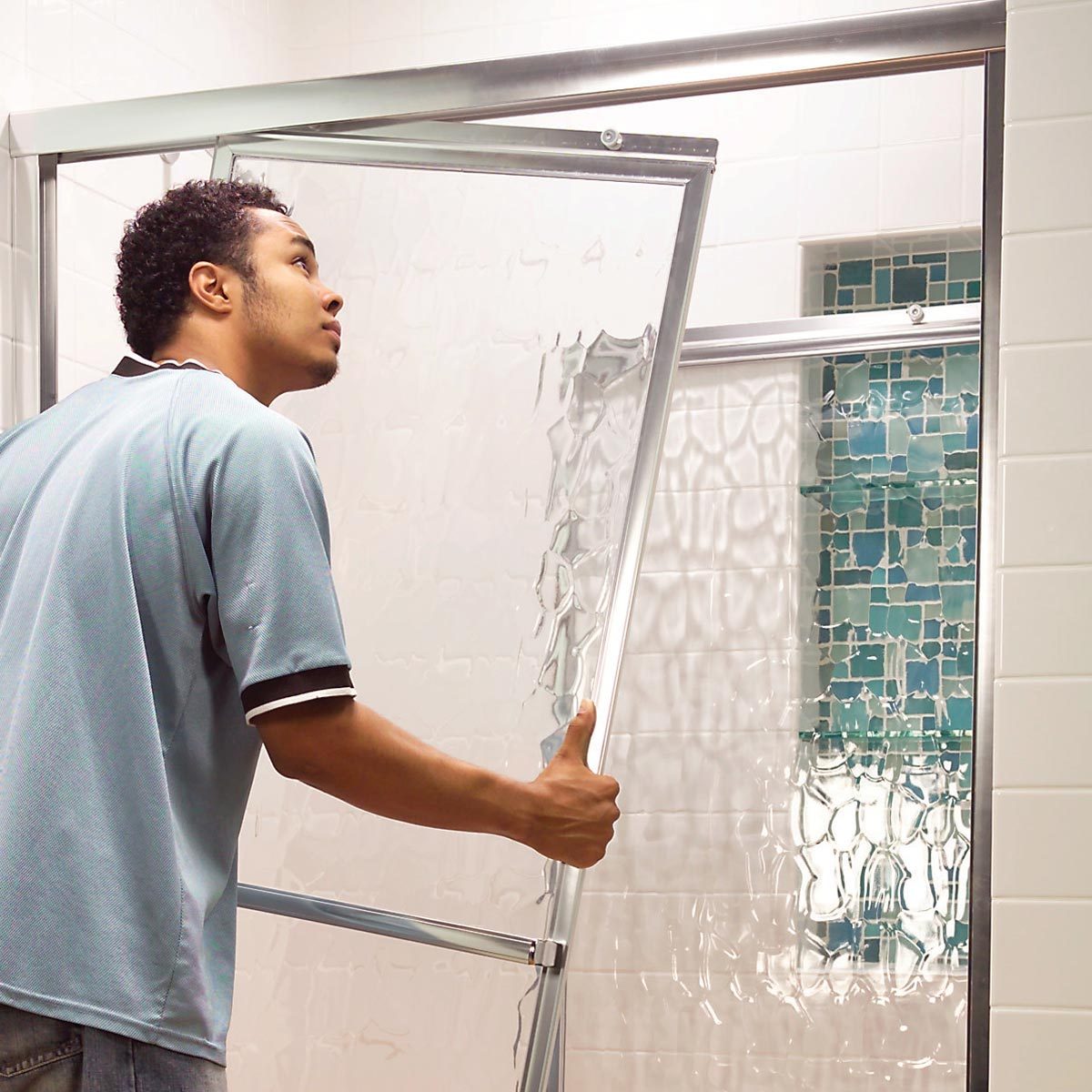 dragging shower door