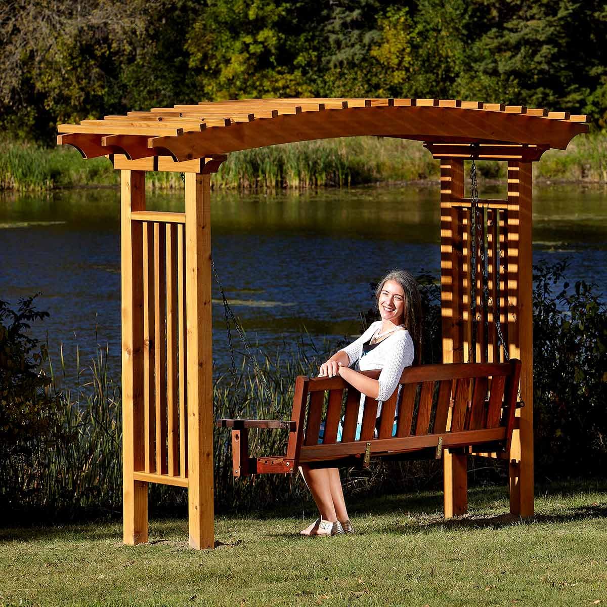 garden arbor with swing